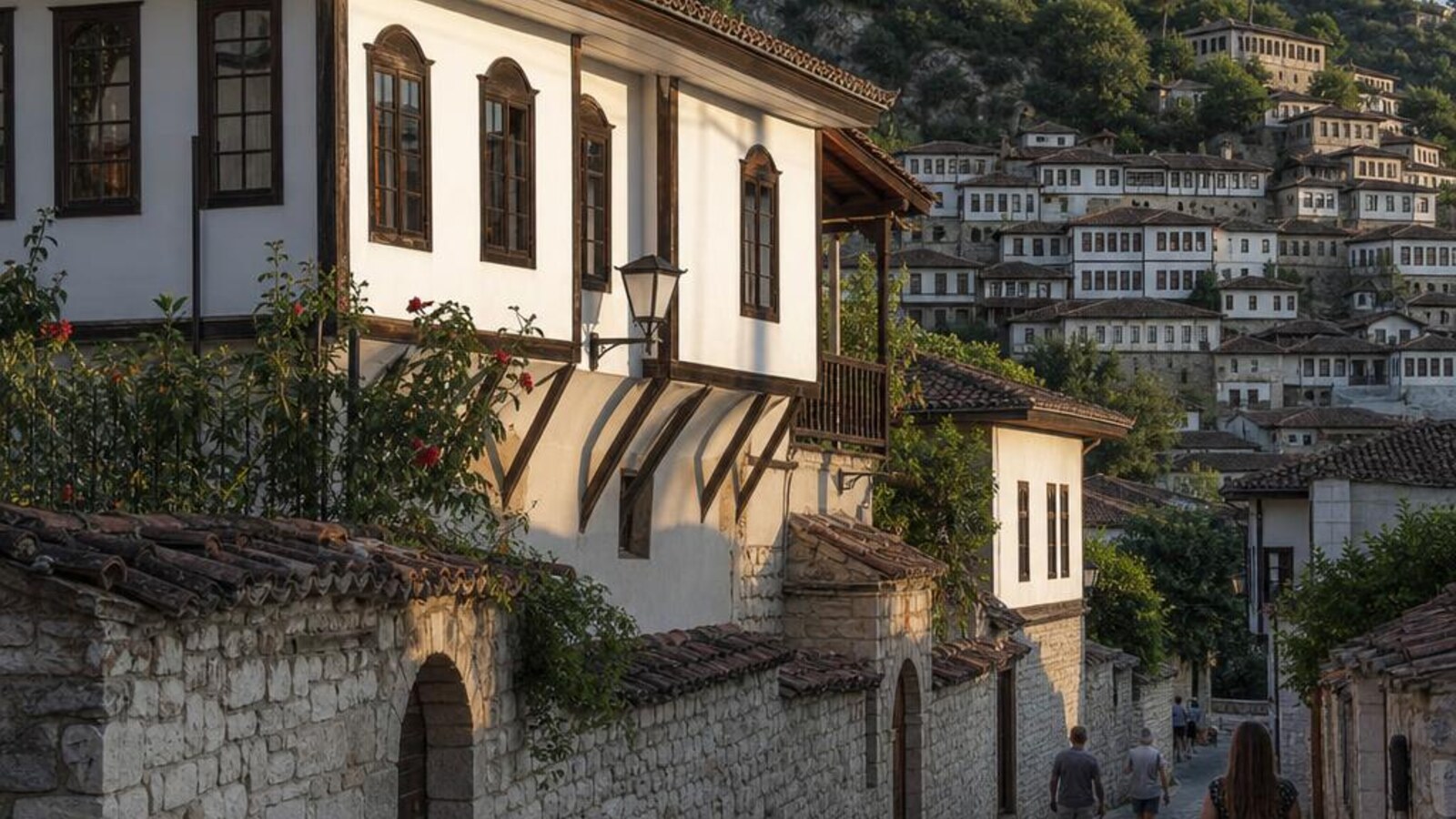 AI-generated editorial photograph: Berat and Gjirokastër cultural route