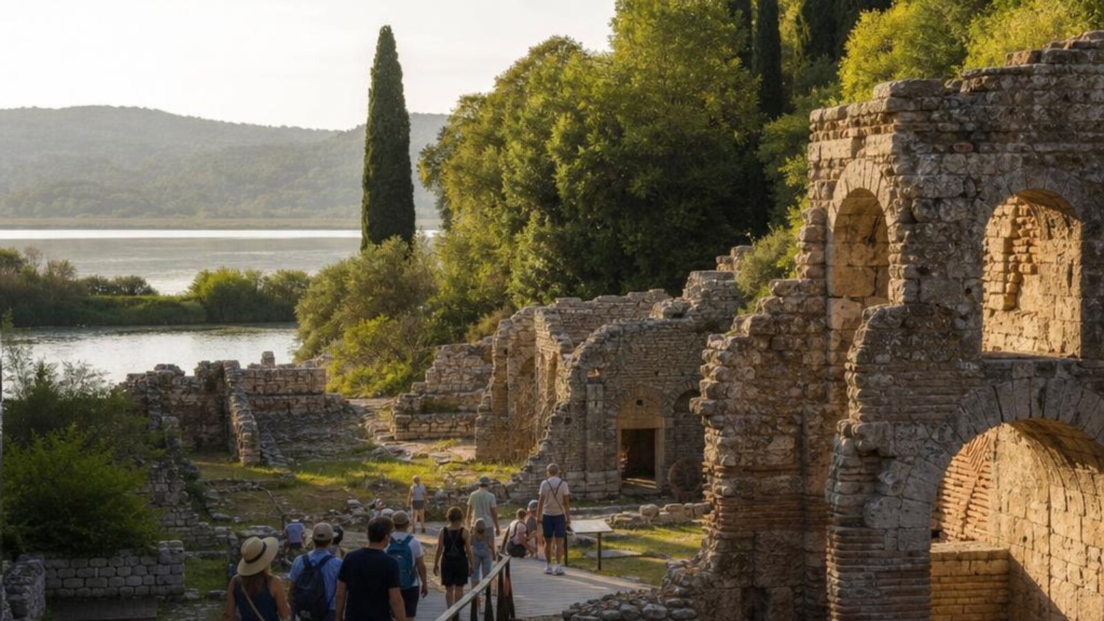 AI-generated editorial photograph: Butrint and Sarandë heritage visit planning